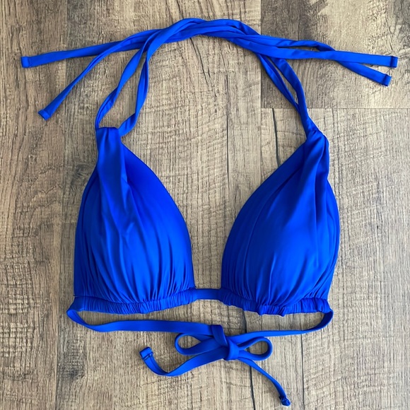 La Blanca Other - La Blanca Women's Standard Island Goddess Halter Triangle Swimsuit Top Blue 10